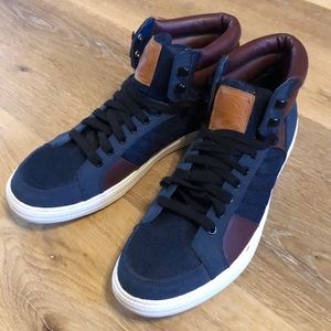 H&M High Top Sneaker Mens 10 Navy Brown